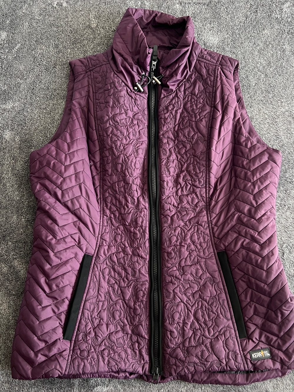Kerrits Vest Womens Large Purple Quilted Puffer Equestrian Horse Back Riding